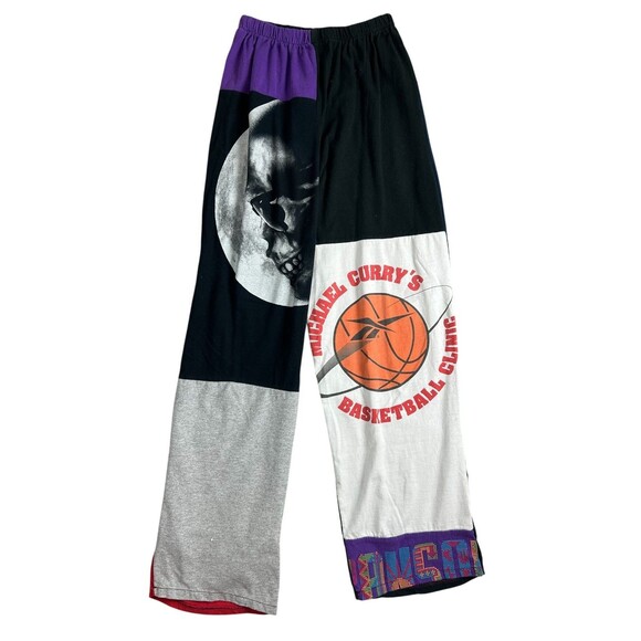 Reworked RCYCLD Graphic T-Shirts Patchwork Upcycled Pants Size S Pull-on - Picture 2 of 9